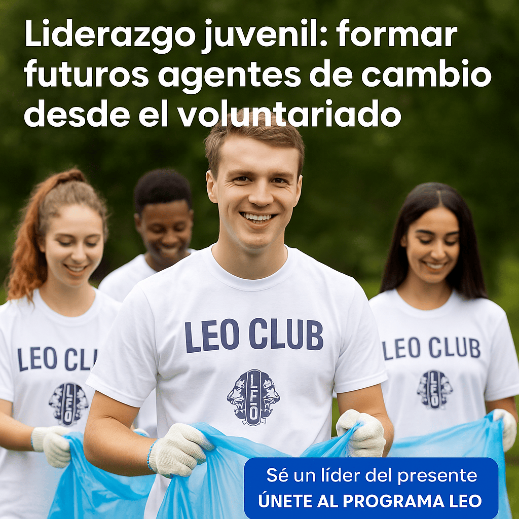 Jóvenes voluntarios liderando acciones comunitarias con el Club de Leones Medellín